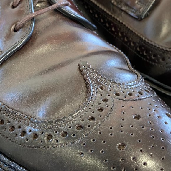 Vintage Bostonian Crown Windsor Shell Cordovan Long Wing Brogue Dress Shoes 9.5B main image 9